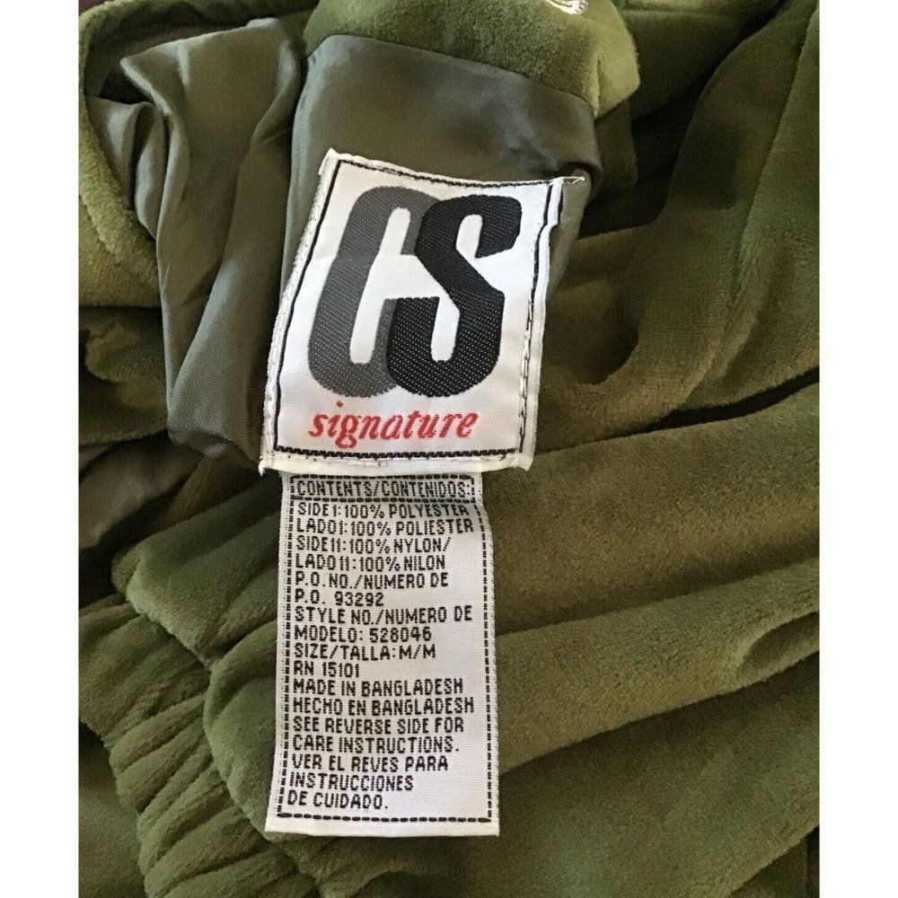 CS Signature Womens Medium Coat Windbreaker Reversible Jacket Green Poly Nylon - Picture 9 of 9